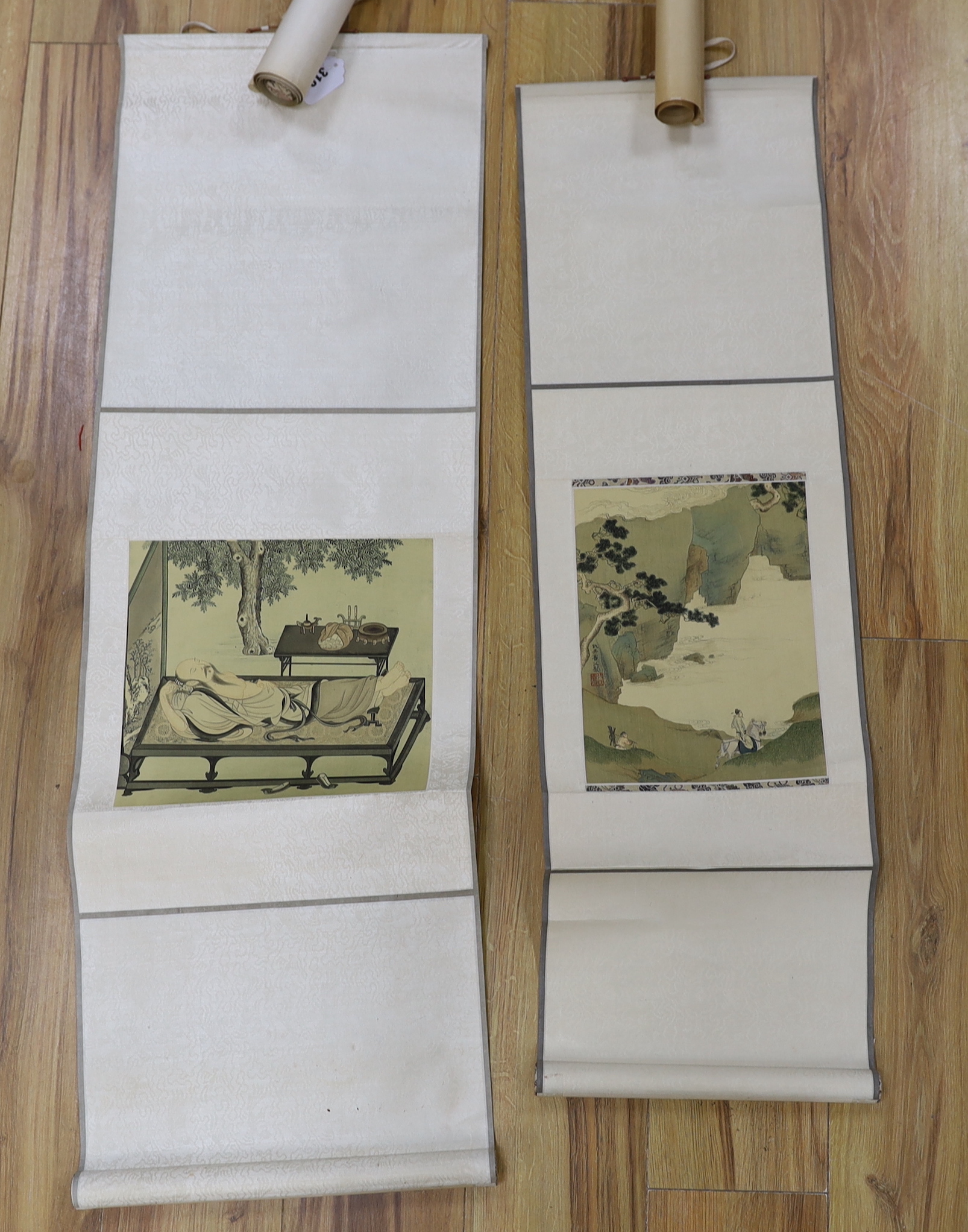 Four mid 20th century Chinese scroll pictures